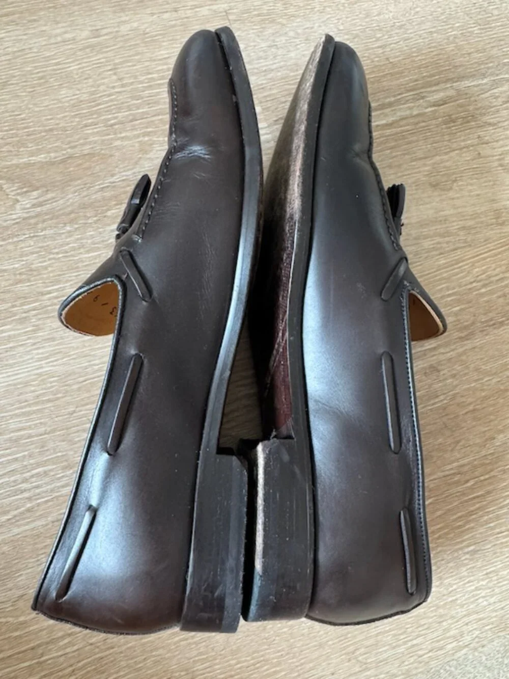 SuitSupply Brown Leather Loafers in Size 43